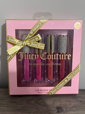 Juicy Couture Lip Gloss Set of 4 Piece - Berry/Watermelon/Clementine/Cocoa New